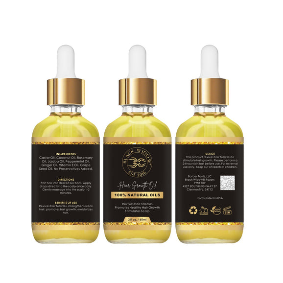Black Widow Hair Growth Oil is Suitable for All Hair Types, All Genders – Ideal for curly, straight, light, dark, long, or short hair; unisex and thoughtfully formulated to be gentle yet effective.