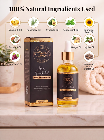 The All-Natural Hair Growth Solution by Black Widow® (Buy More & Save)