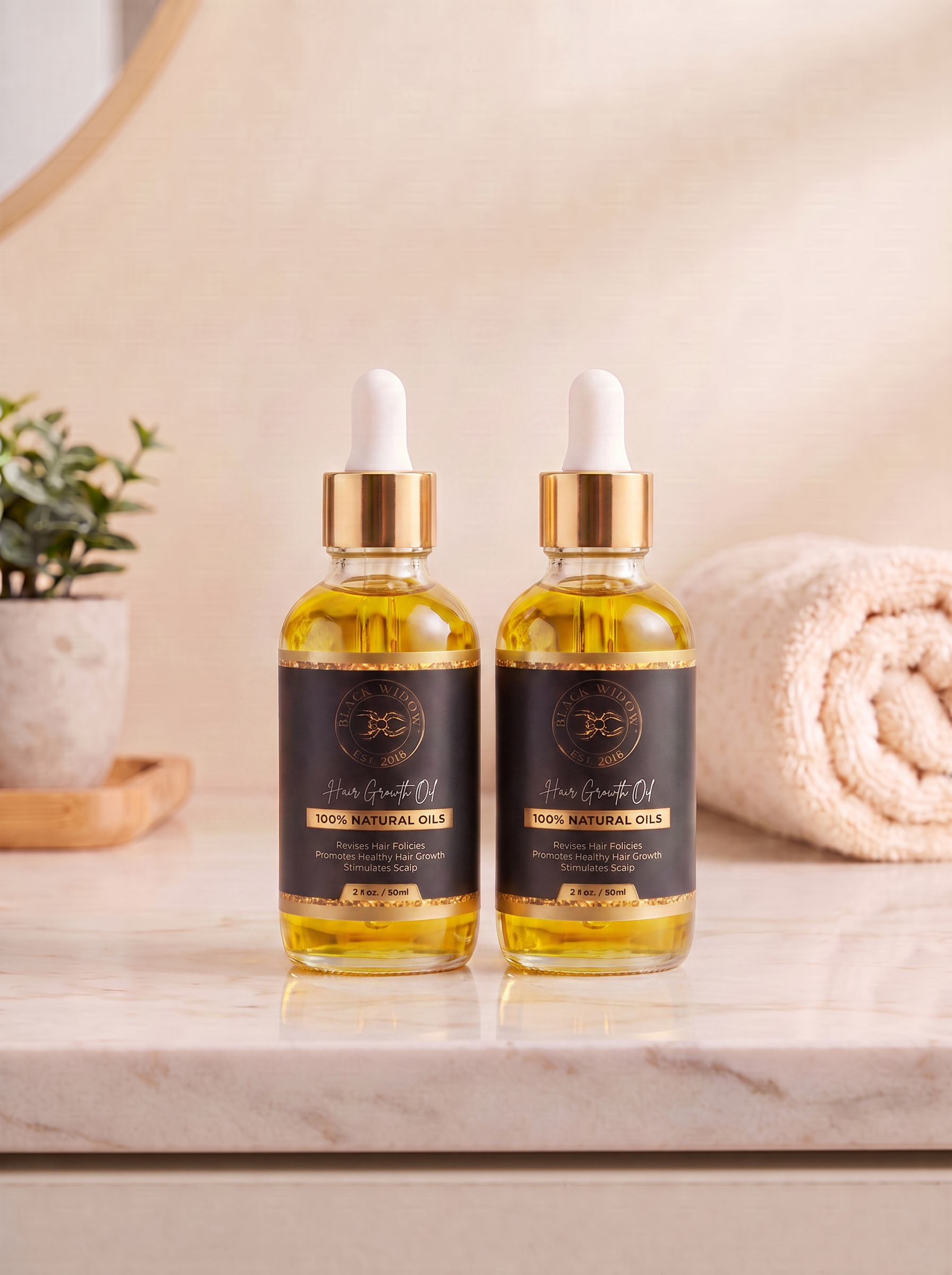 The All-Natural Hair Growth Solution by Black Widow® (Buy More & Save)